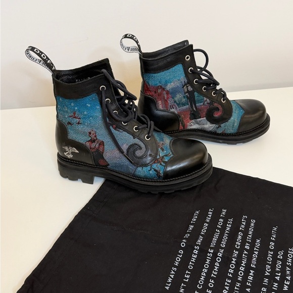 John Fluevog Shoes - Fluevog Limited Edition Derby Swirl Tapestry Boots